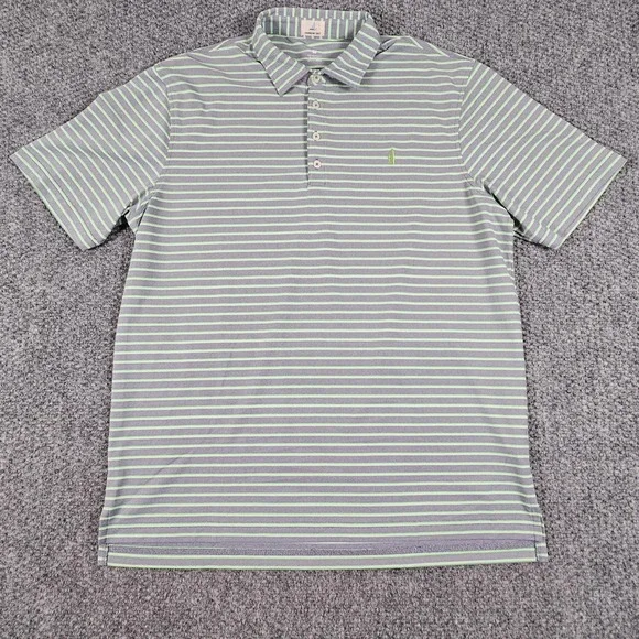 Johnnie O Hangin' Out Striped Golf Polo Shirt Mens Short Sleeve Performance - Picture 2 of 7